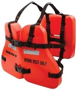 KENT Life Jacket One Size Orange - Work Vest, 17.5 lb Buoyancy