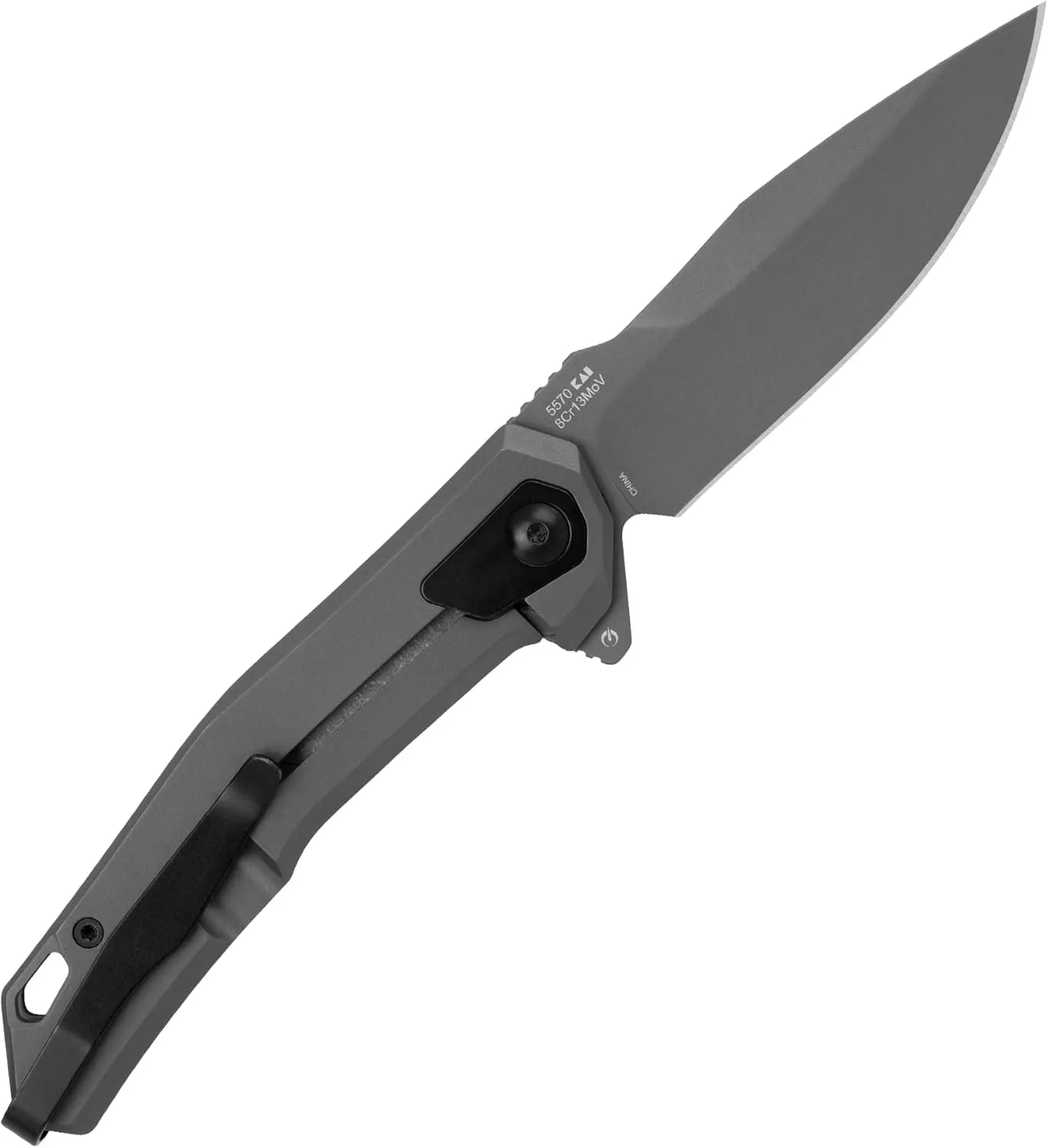 Kershaw Helitack Folding Pocket Knife, 3.3 inch Blade, Stainless Steel Handle, Every Day Carry Work Knife, Pocketclip