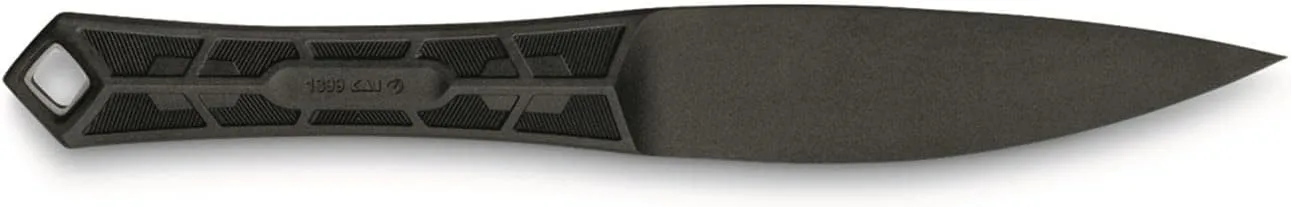 Kershaw Interval Fixed Blade Knife, 3.5 inch Blade Made with PA-66 Nylon, Blunt Edge with Sharp Point, Project Atom, Black