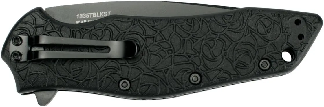 Kershaw Kuro Tanto Assisted Opening Knife (3.125" Black Serr) 1835TBLKST