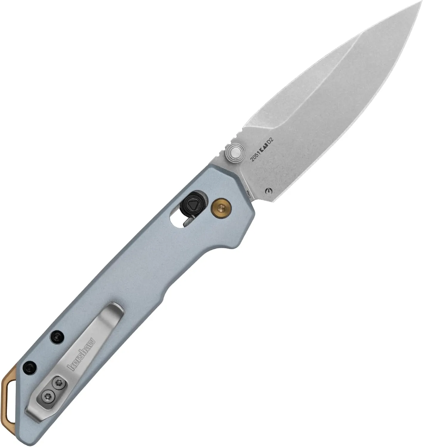 Kershaw Mini Iridium Folding Pocket Knife, 3-inch D2 Steel, DuraLock, Aluminum Handle