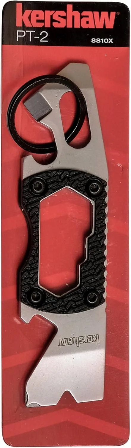 Kershaw PT-2 Compact Keychain Pry Tool (8810X); Features Bottle Opener, Two Screwdriver Tips, Pry Bar, Wire Scraper