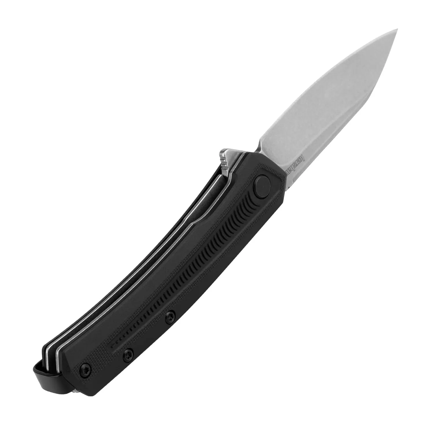 Kershaw Raygun Folding Pocket Knife, 2.8 inch 4Cr14 Gray Stainless Steel Blade, Stonewashed Finish, Black Handle, Liner Lock