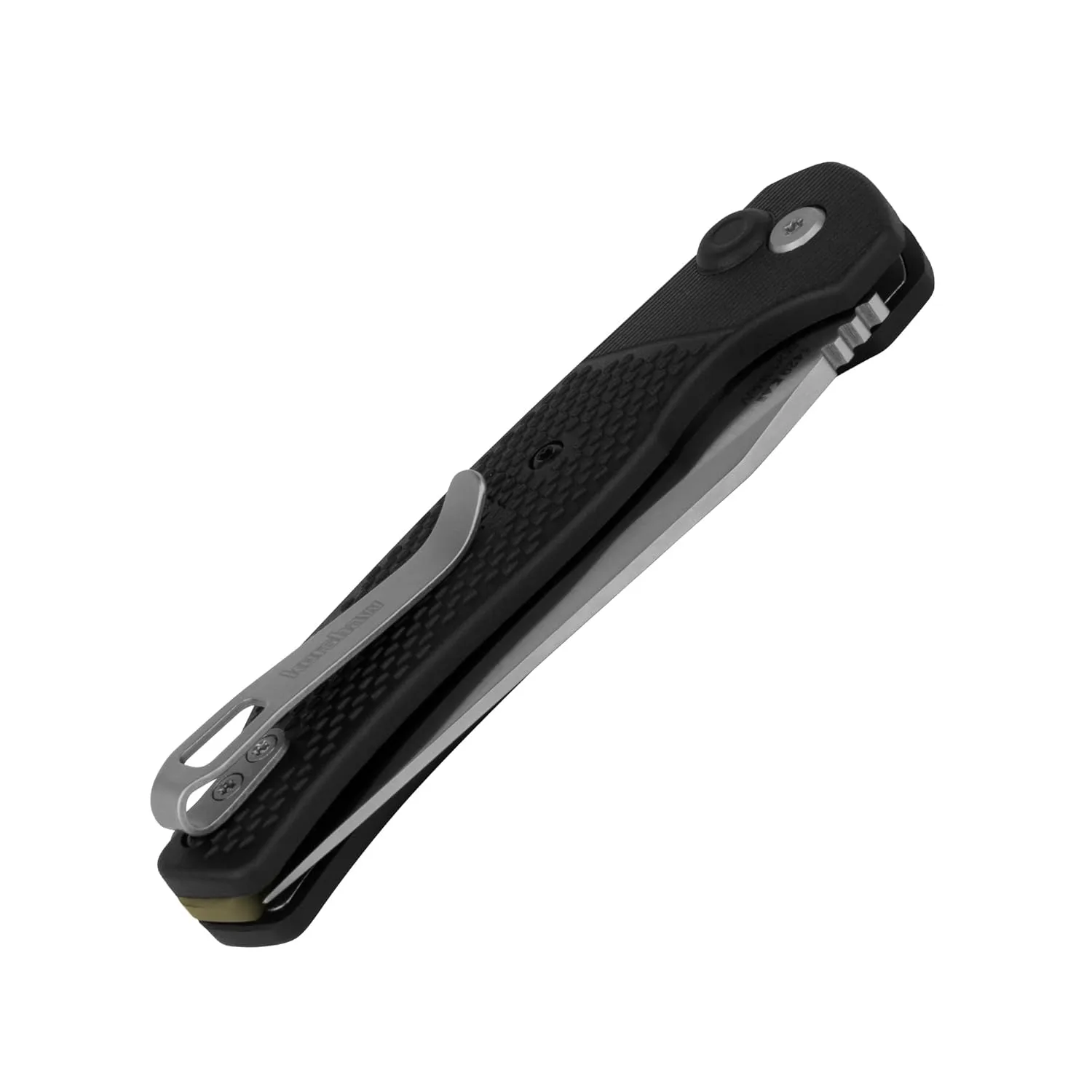 Kershaw Runoff Folding Pocket Knife, 3.1 inch Satin Finish Clip Point Blade, Black GFN handle, Manual Opening, Button Lock