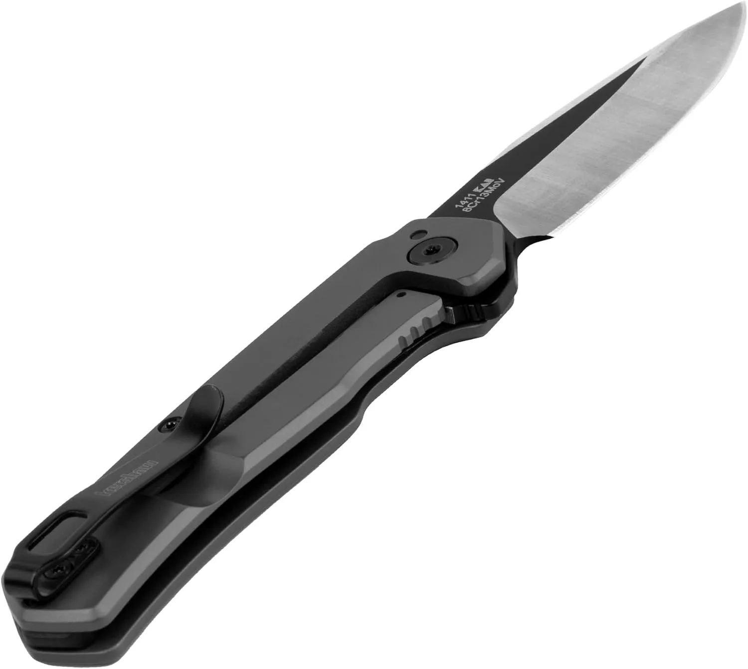 Kershaw Thermal Folding Pocket Knife, 2.95 in Gray PVD Finish Blade, Assisted Opening, Pocketclip, Every Day Carry