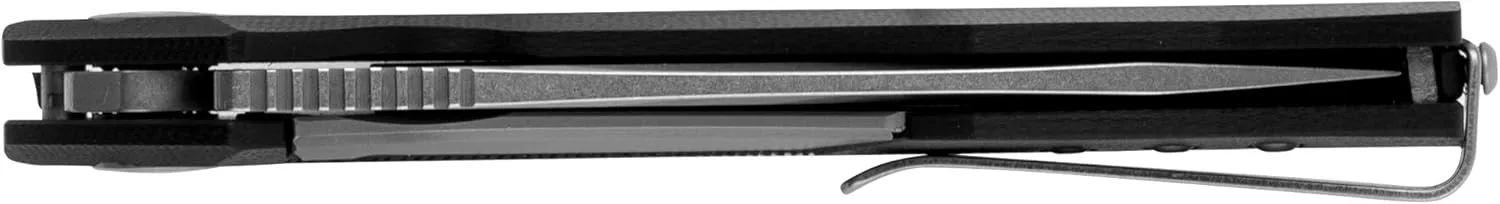 Kershaw Tumbler Folding Pocket Knife, 3.25 Inch Blade with Manual Open, Sub-Frame Lock (4038), Black