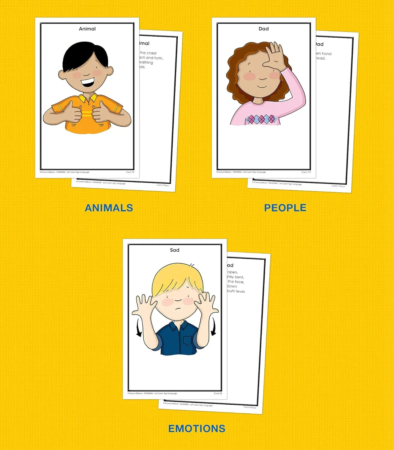 Key Education 160 American Sign Language Flash Cards for Kids, ASL Flashcards for Preschool, Kindergarten