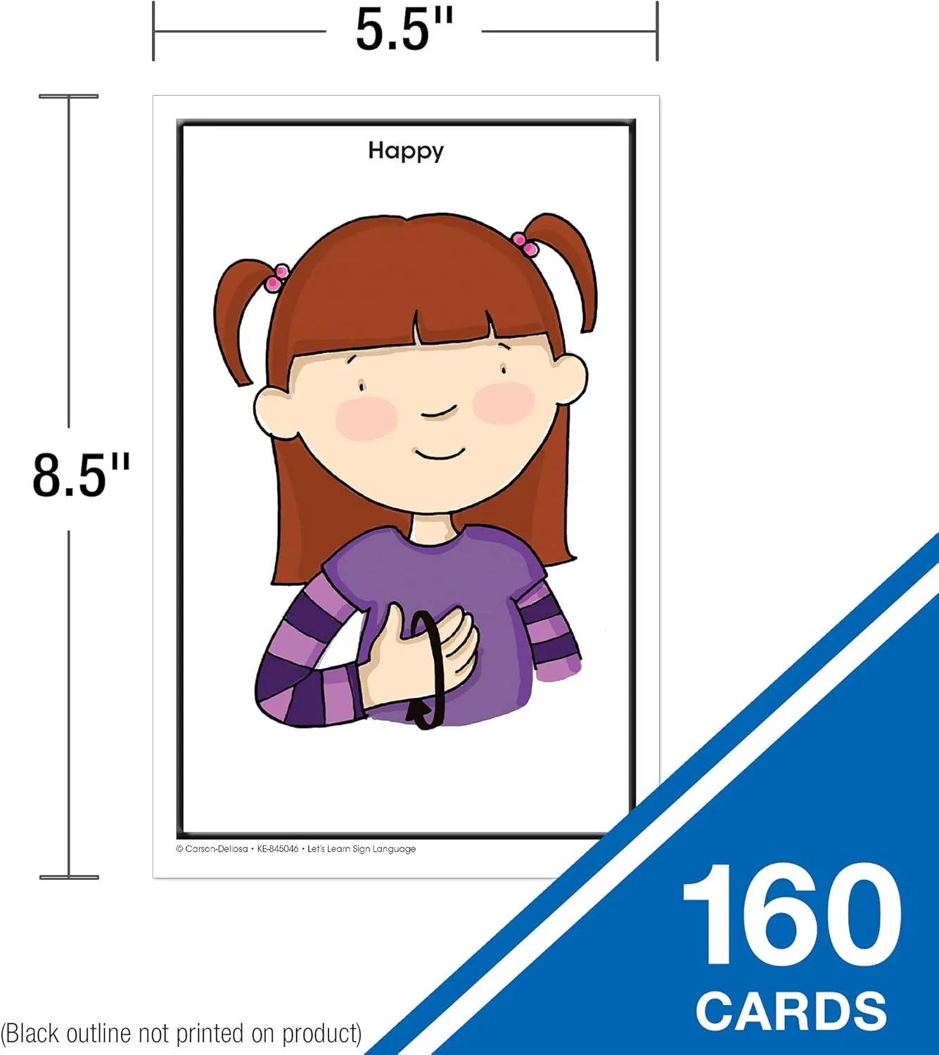 Key Education 160 American Sign Language Flash Cards for Kids, ASL Flashcards for Preschool, Kindergarten
