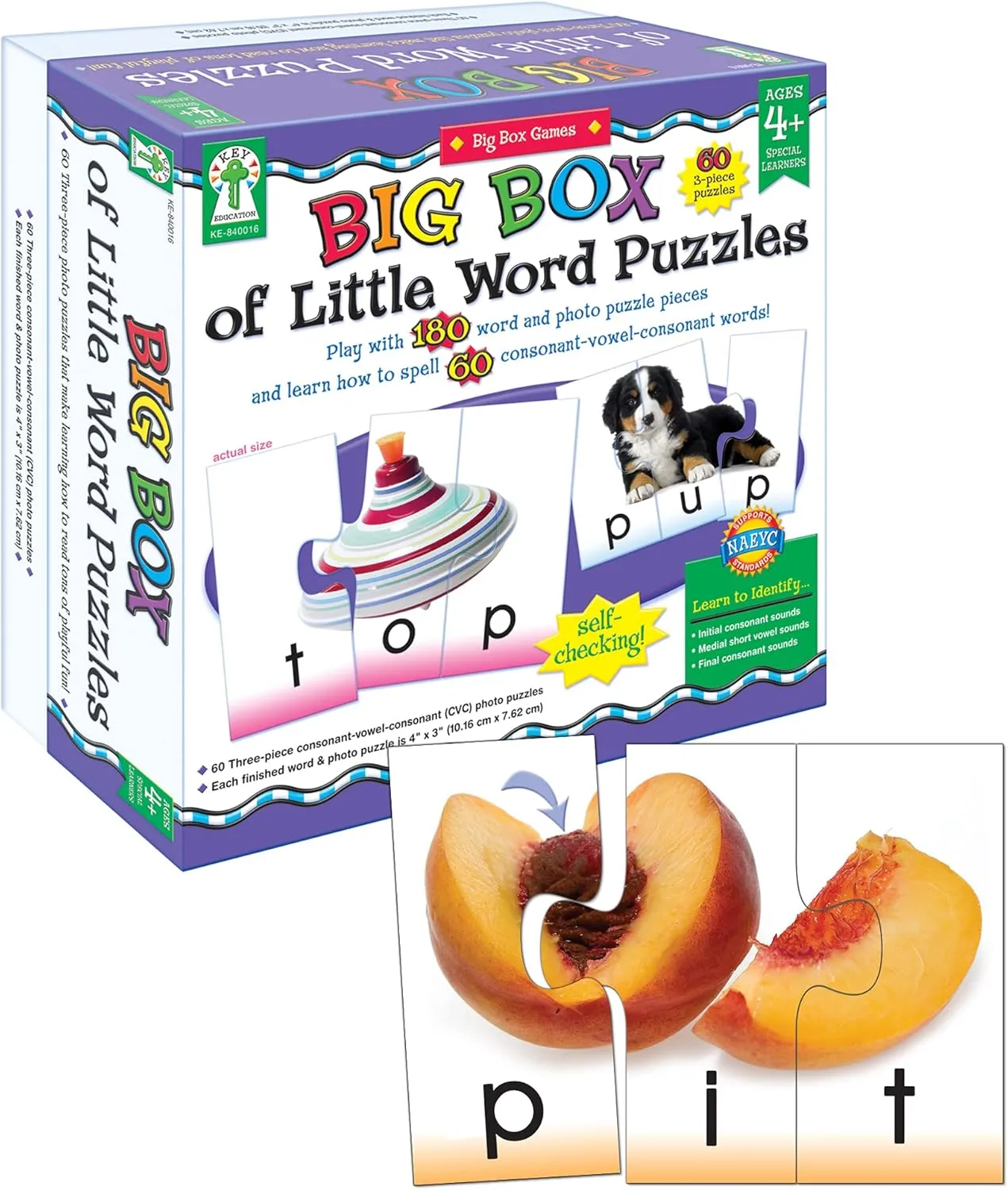 Key Education Big Box of Little Word Toddler Puzzle, Photo, CVC and Sight Words Building Games