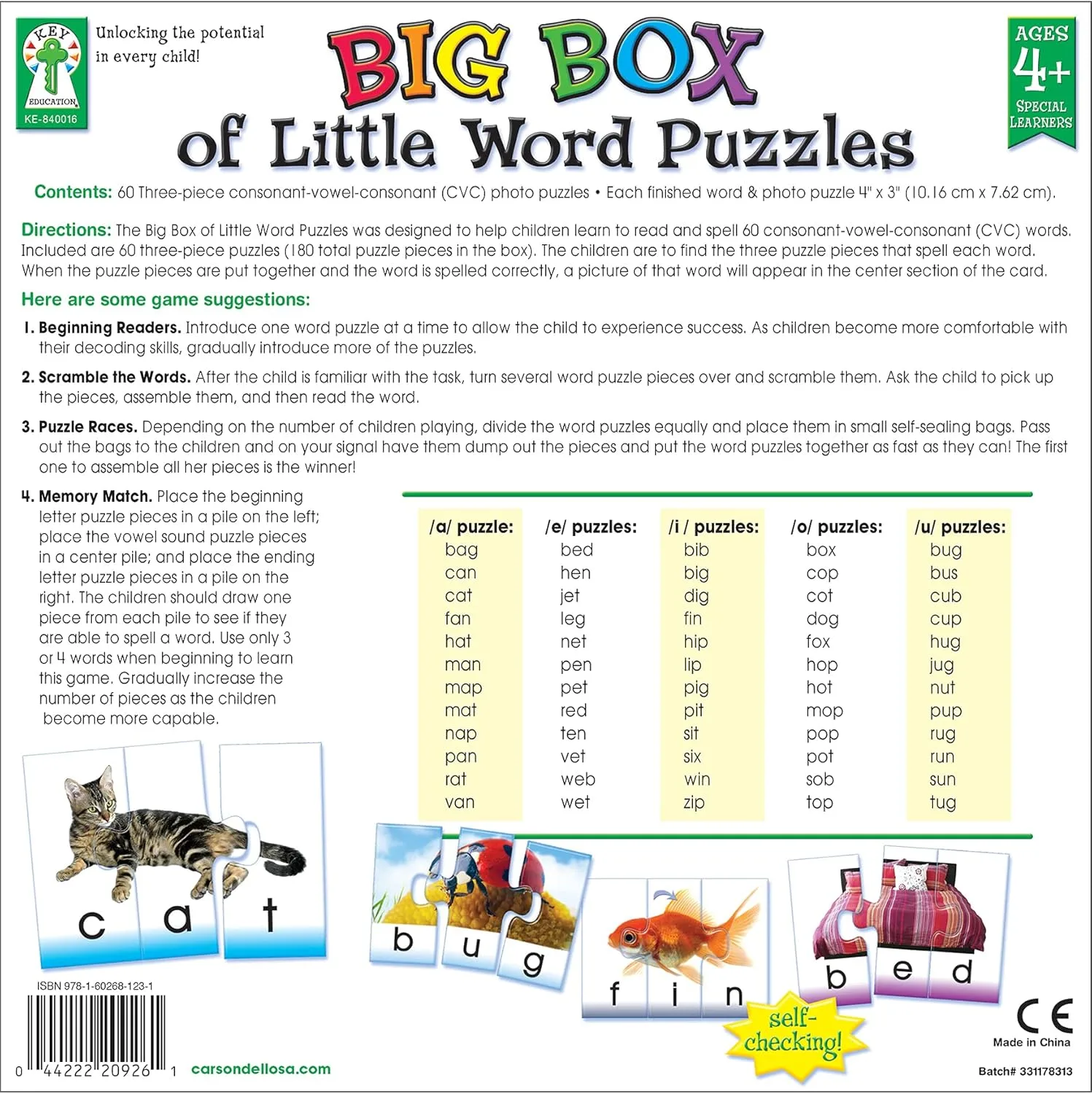 Key Education Big Box of Little Word Toddler Puzzle, Photo, CVC and Sight Words Building Games