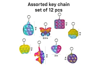 POP IT Keychain Combo Pack of 12