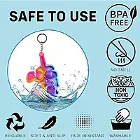 POP IT Keychain Combo Pack of 12 Assorted Mini Fidget Toys | Silicone Sensory Keychains for Kids