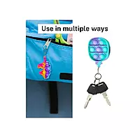 POP IT Keychain Combo Pack of 6 Assorted Mini Fidget Toys | Silicone Sensory Keychains for Kids