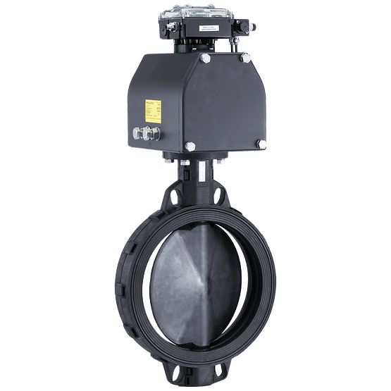 Keystone CompoSeal Resilient Seated Butterfly Valve with Powered Actuator