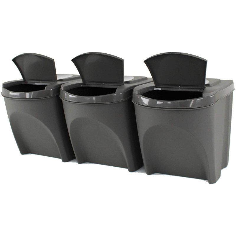 Sortibox Set Of 3 Stackable Recycling Bins