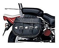 KAPPA SOFT CRUISER STUDDED SADDLE BAG SET LEATHER KH271 (14Lt)