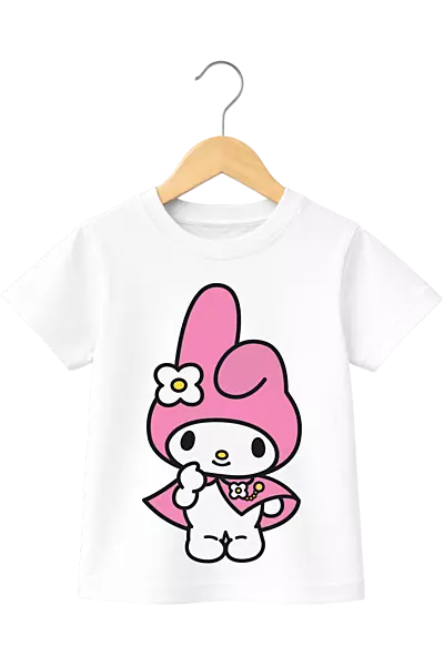 Kids' Cute My Melody Graphic White T-Shirt