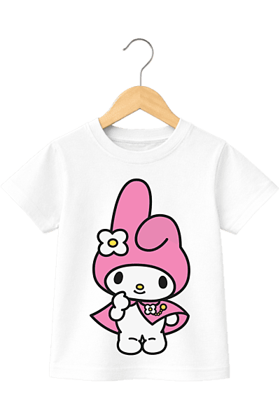 Kids' Cute My Melody Graphic White T-Shirt
