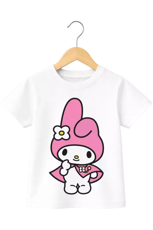 Kids' Cute My Melody Graphic White T-Shirt