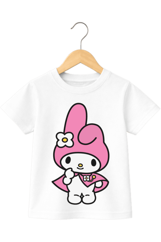 Kids' Cute My Melody Graphic White T-Shirt