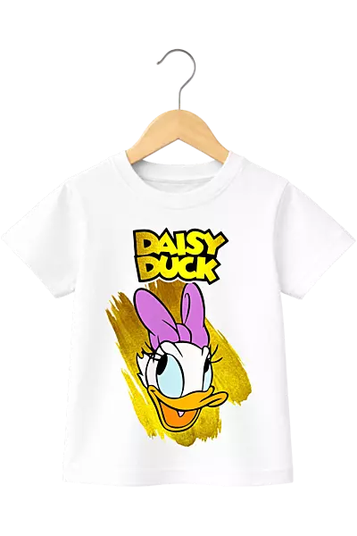 Kids' Daisy Duck Gold Splash Graphic White T-Shirt