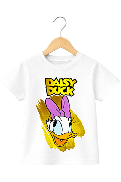 Kids' Daisy Duck Gold Splash Graphic White T-Shirt