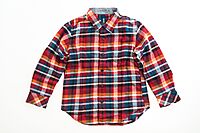 Kids Cotton Shirt (Red-line)