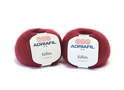 Lotto 2 Gomitoli Kid Seta col. 88 Bordeaux