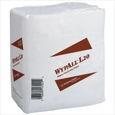 Kimberly-Clark KCC47022 L20 Towels, 1/4 Fold, 4-ply, 12 1/5 X 13, White, 68/pack, 12/carton