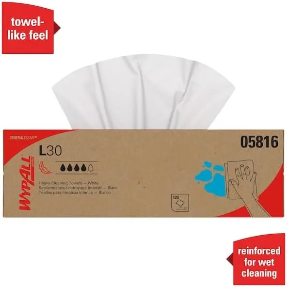 KIMBERLY-CLARK 5816 Industrial Wiping Cloths, 120 Count