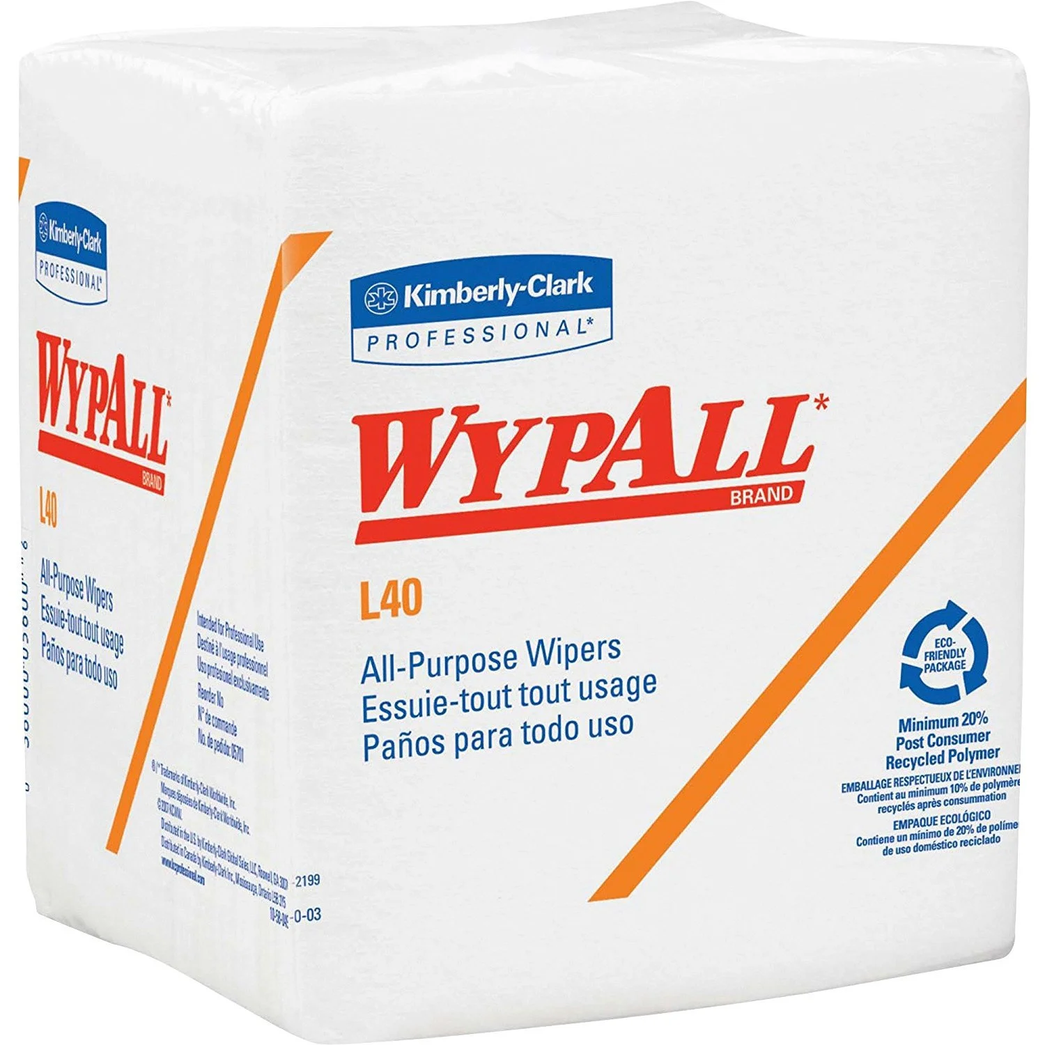 WypAll L40 Wipers - 12.5 x 14.4 White Q-Fold Wiper 56/Pack