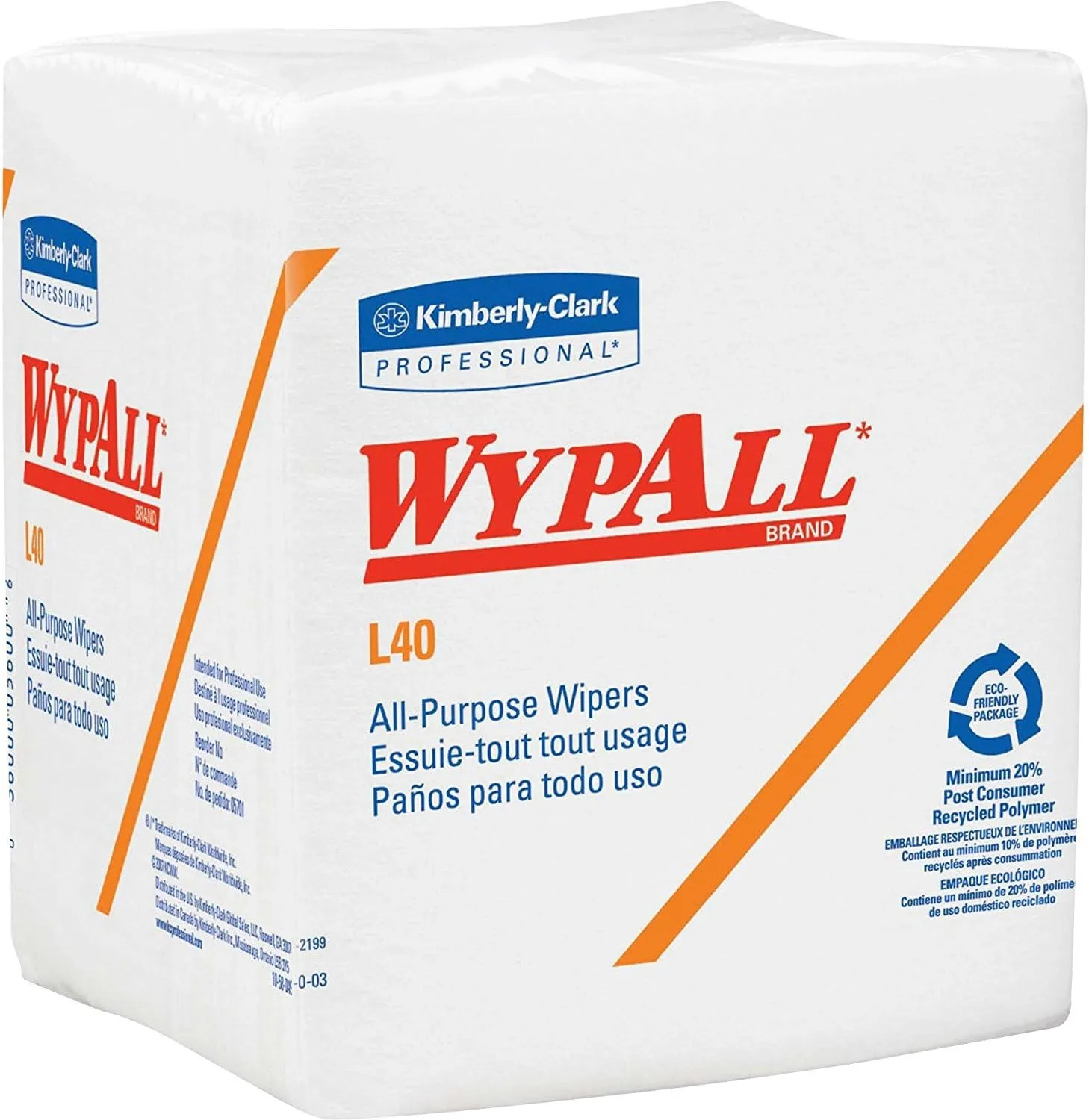 WypAll L40 Wipers - 12.5 x 14.4 White Q-Fold Wiper 56/Pack