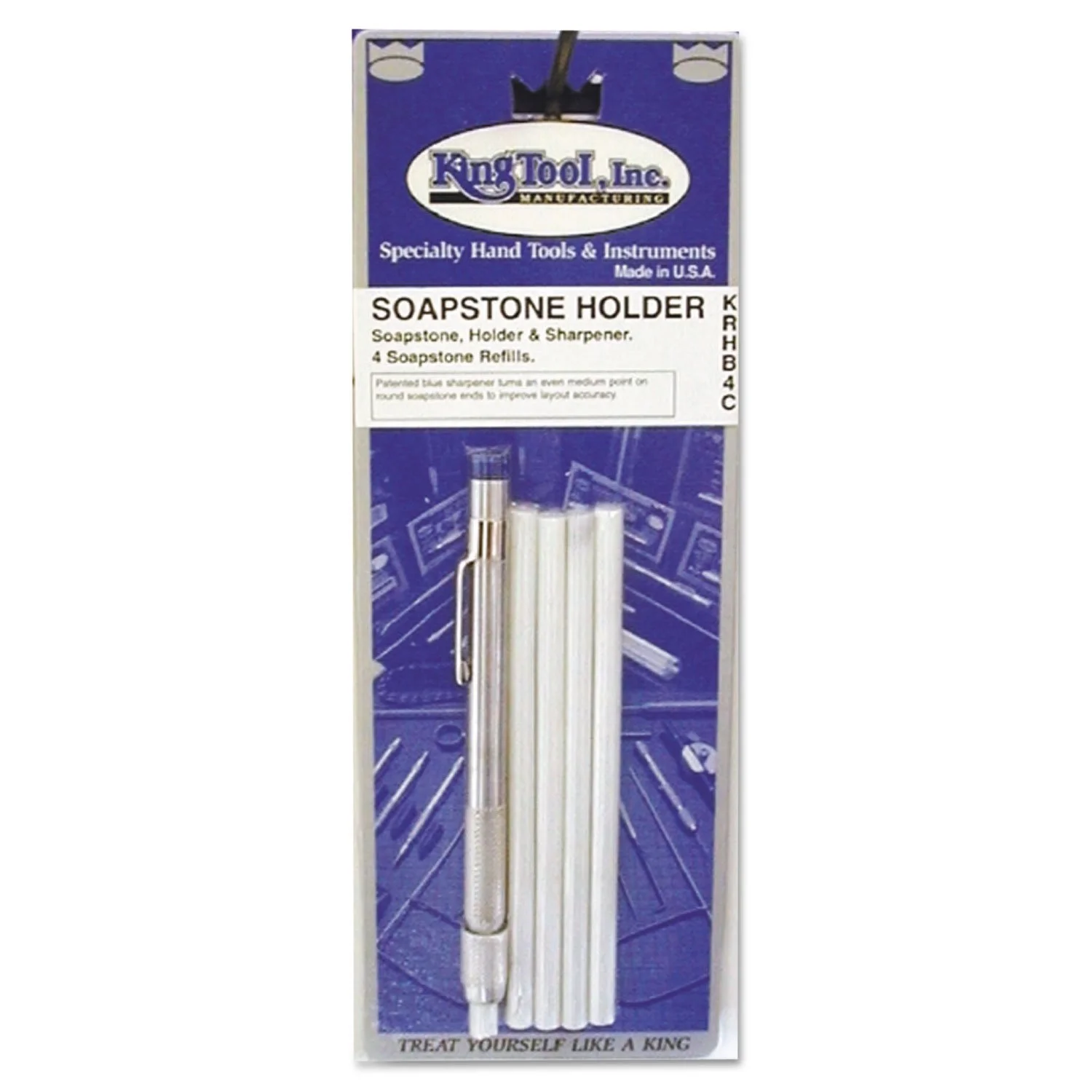 King Tool KRHB4C Round Soapstone with Holder and 4 Soapstone Refills