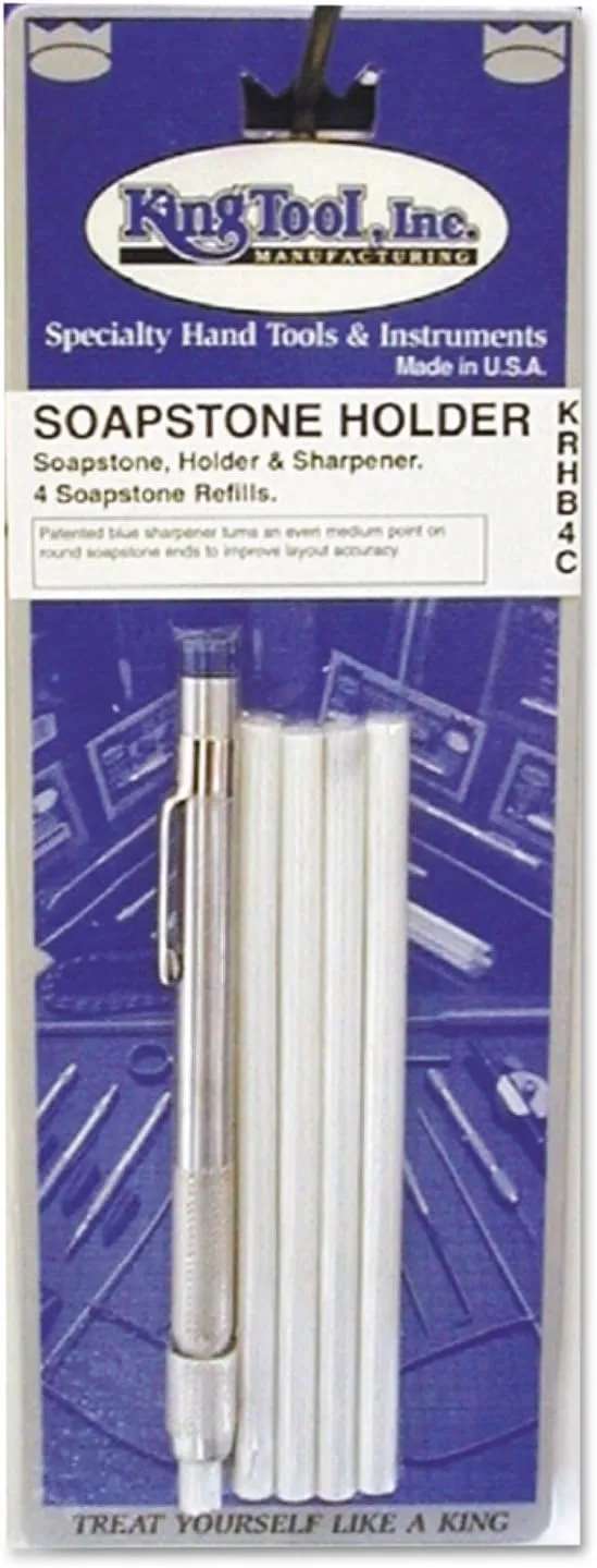 King Tool KRHB4C Round Soapstone with Holder and 4 Soapstone Refills