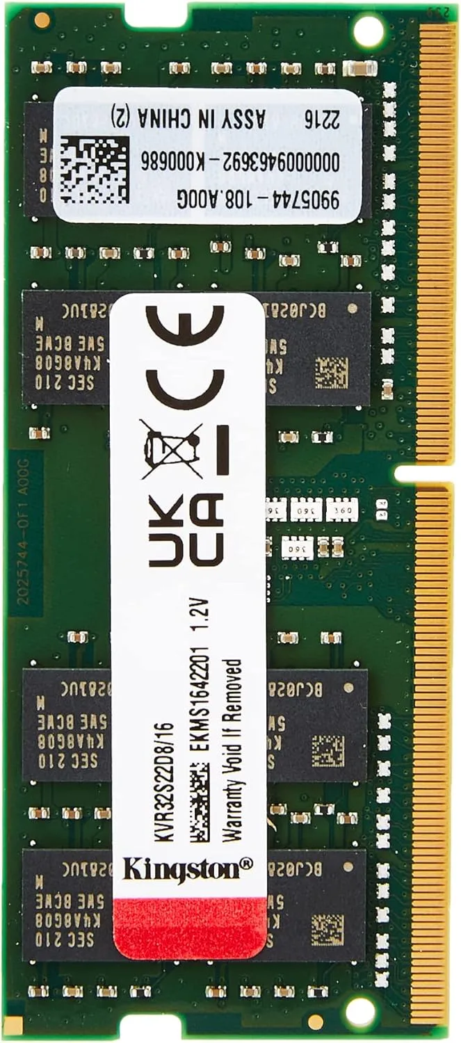 Kingston ValueRAM DDR4 3200MT/s SODIMM Non-ECC CL22 1.2V Laptop Memory