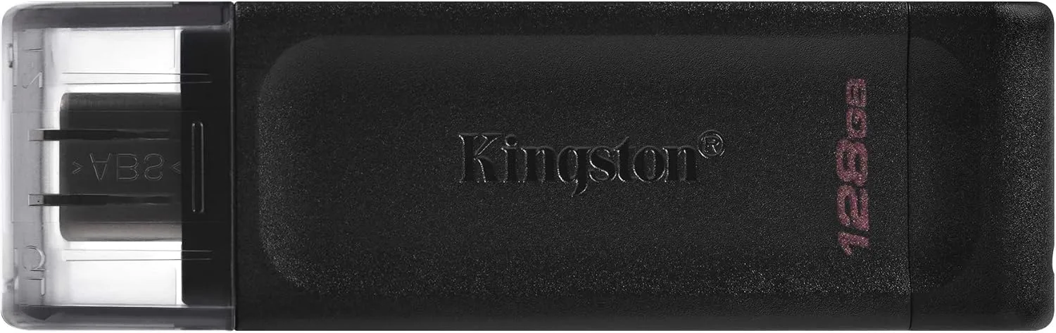 Kingston DataTraveler 70 128GB Portable and Lightweight USB-C flashdrive with USB 3.2 Gen 1 speeds DT70/128GB, Black
