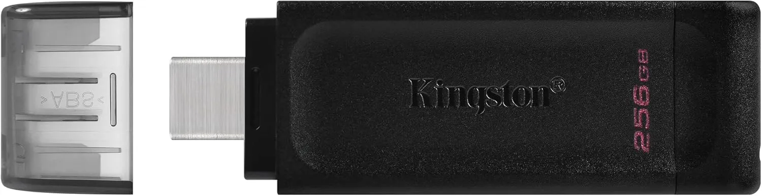 Kingston DataTraveler 70 256GB USB-C Flash Drive | USB 3.2 Gen 1 | DT70/256GB, Black