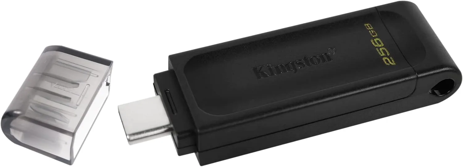 Kingston DataTraveler 70 256GB USB-C Flash Drive | USB 3.2 Gen 1 | DT70/256GB, Black