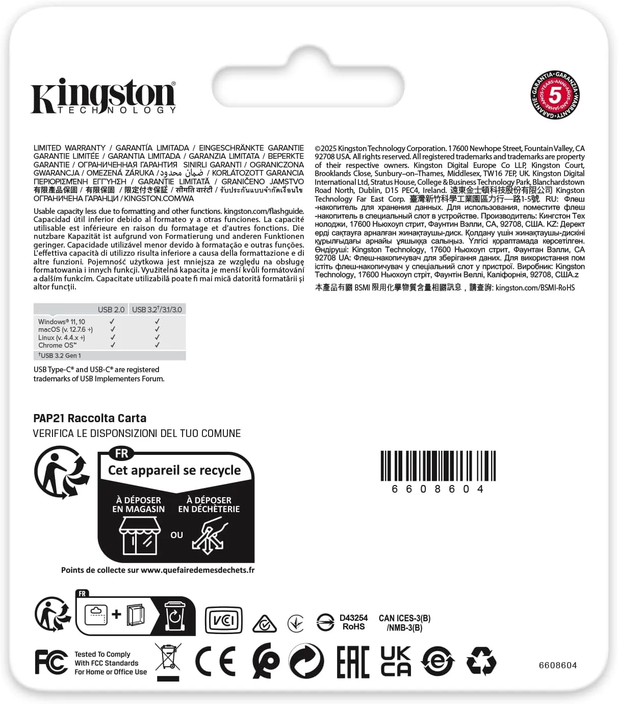 Kingston DataTraveler DuoG2 256GB Flash Drive | USB-A + USB-C 3.2 Gen 1 | DTDEG2/256GB