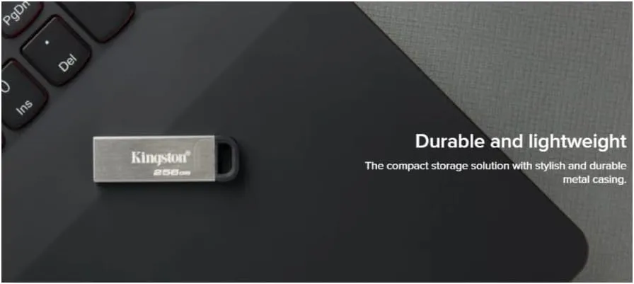 Kingston DataTraveler Kyson 128GB High Performance USB 3.2 Metal Flash Drive | Speeds up to 200MB/s | DTKN/128GB