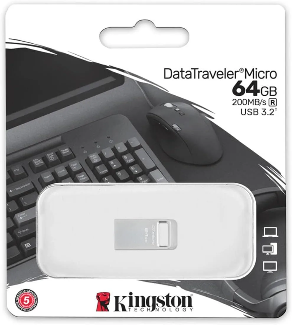 KINGSTON DataTraveler Micro USB Flash Drive | Ultra-Small Premium Metal | USB 3.2 Gen 1