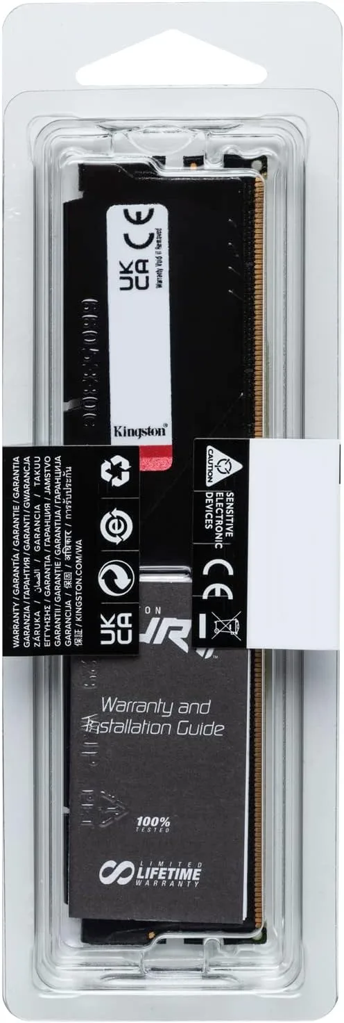 Kingston Technology Kingston Fury Beast 16GB 5600MHz DDR5 CL40 DIMM Single Module Desktop Memory KF556C40BB-16 Black