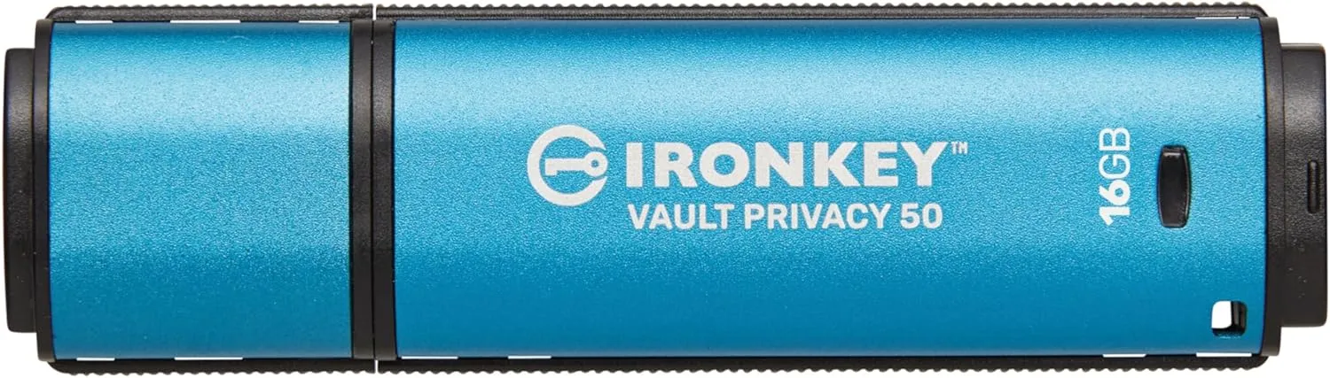 Kingston IronKey Vault Privacy 50 16GB Encrypted USB | FIPS 197 | AES-256bit | BadUSB Attack Protection | Multi-Password Options | IKVP50/16GB 16GB USB-A