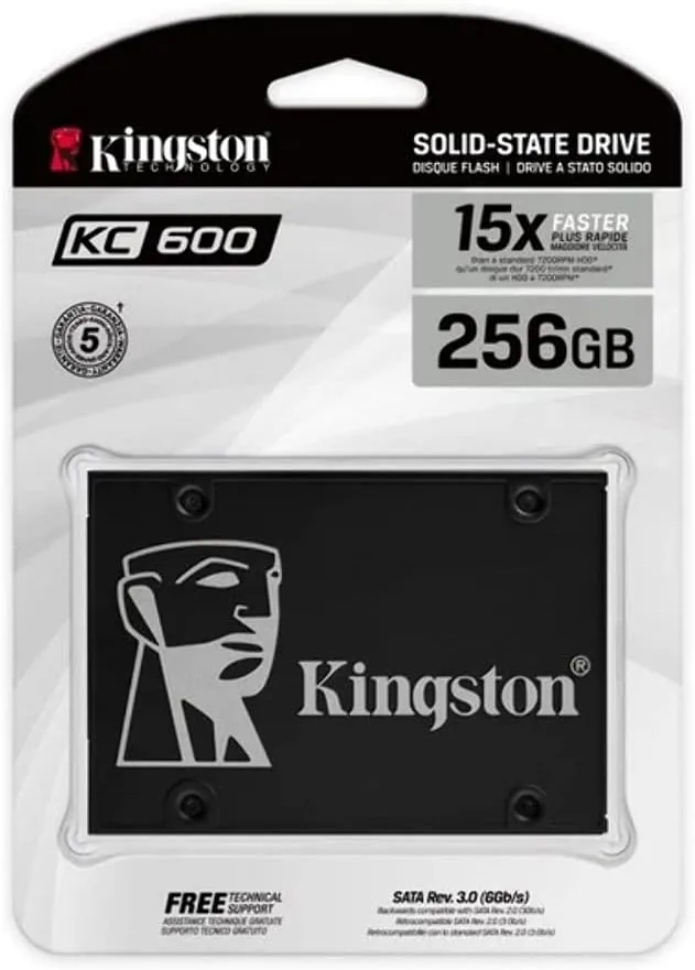 Kingston KC600 512GB 2.5 Inch SATA3 Solid State Drive (3D TLC), Model: SKC600/512G