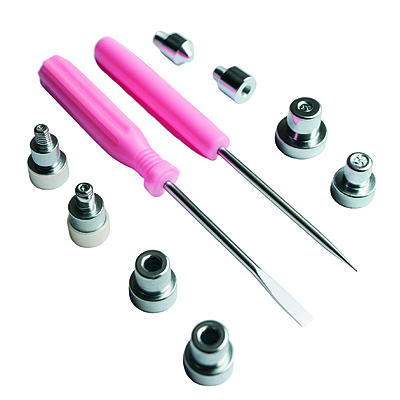 Kit Broches Presion Con Aplicador Rosado Kit Broches Presion Con Aplicador Rosado