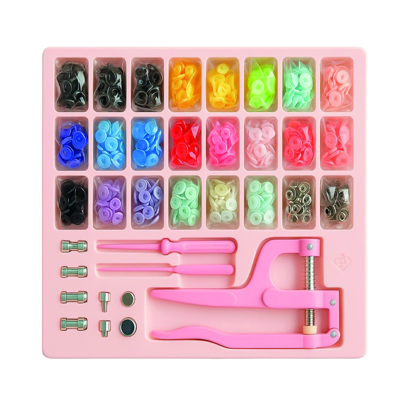Kit Broches Presion Con Aplicador Rosado Kit Broches Presion Con Aplicador Rosado