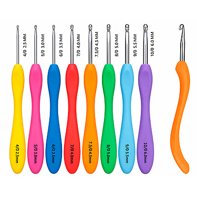 Kit X8 Piezas Aguja Crochet Mango Ergonomico