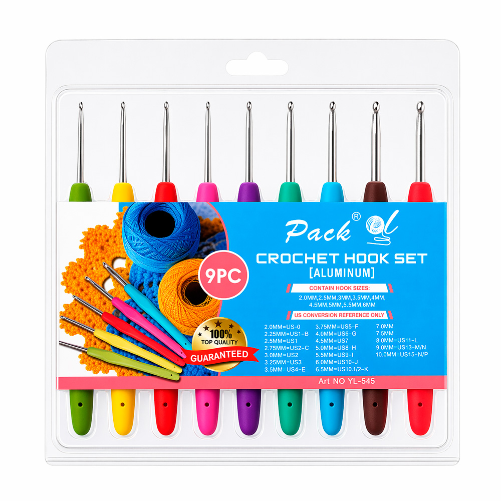 Kit X 9 Piezas Aguja Crochet Mango Silicona 2.0Mm-6.0Mm