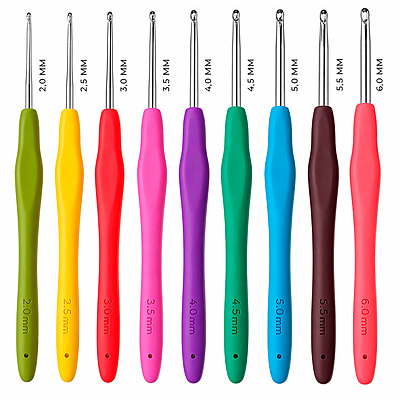 Kit X 9 Piezas Aguja Crochet Mango Silicona 2.0Mm-6.0Mm