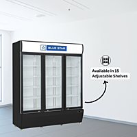 Blue Star Visi Cooler-VC1200CD-BLACK with Uniform Cooling